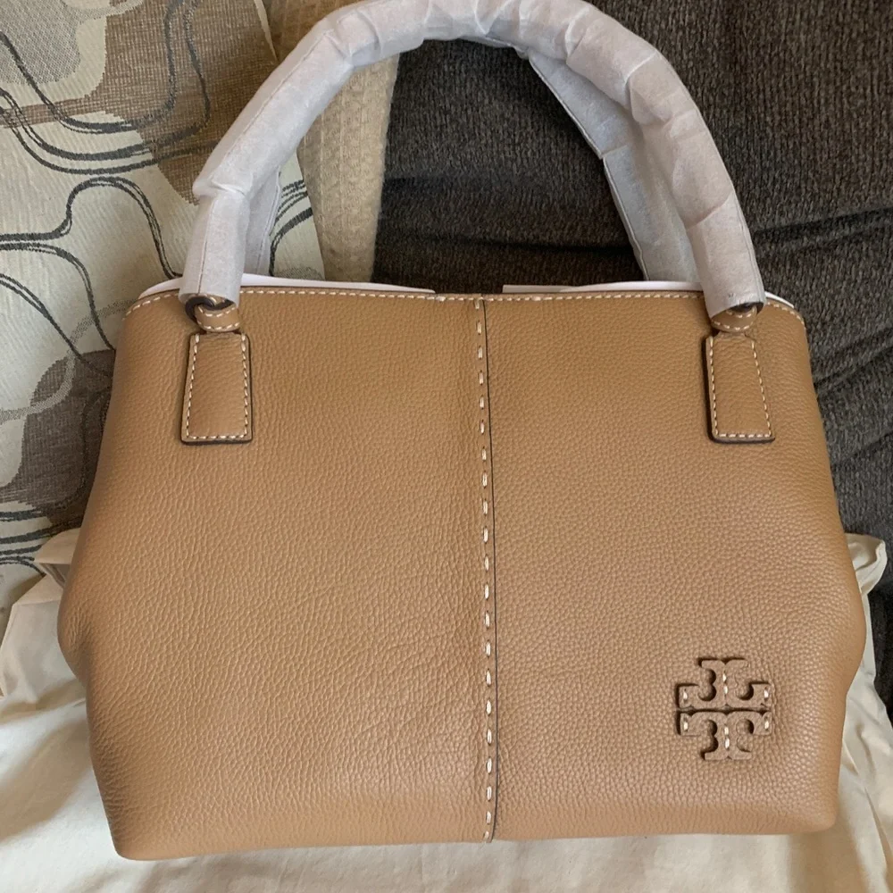 SOLD⛔️Authentic TORY BURCH pebbled leather Satchel/Crosby 2 compartments - Picture 12 of 16